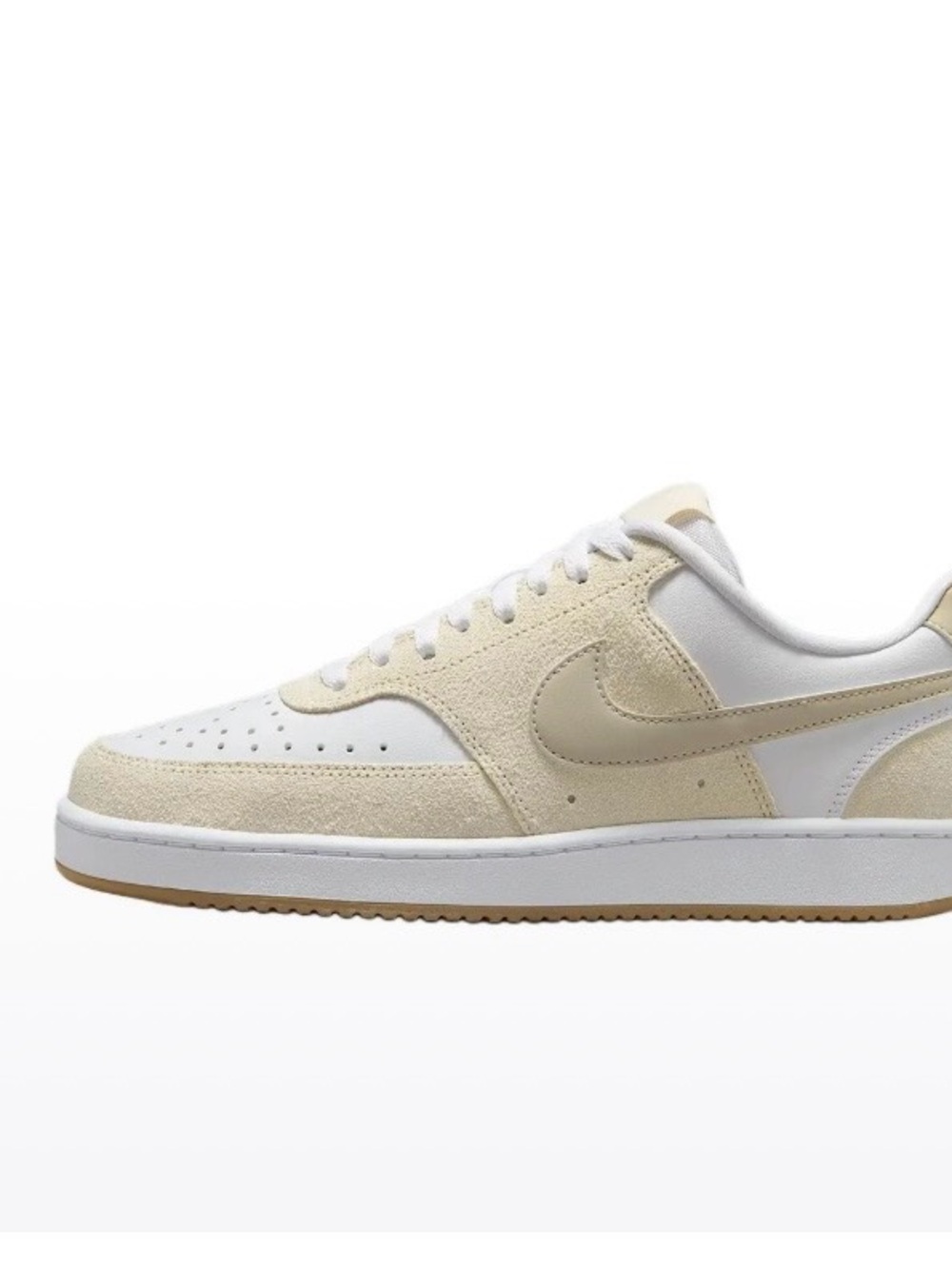 Nike Women’s Gum Rubber Low Top Sneaker White Beige Colorblock IB4014-110 No Lid